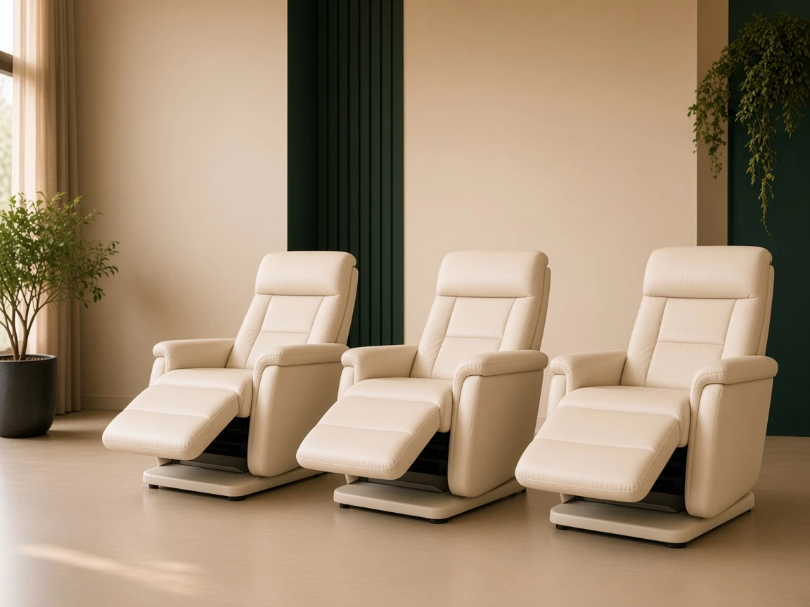 Calm Foot Relief lounge with generously spaced private reclining seats